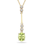 0.16 Cts Diamond & 2.00 Cts Peridot Pendant in 14K Yellow Gold