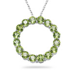 5.71-5.80 Cts of 4 mm AAA Peridot Circle Pendant in 14K White Gold