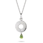 0.75 Cts Peridot Pendant in Sterling Silver