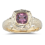 1.01 Cts Pink Tourmaline Ring in 14K Yellow Gold