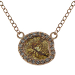 0.07-0.17 Cts Diamond & 0.42-0.62 Cts Dark Yellow Slice Diamond Pendant in 14K Pink Gold