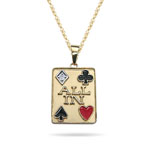 0.02 Cts Diamond Poker Pendant in 14K Yellow Gold