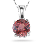 1.46 Ct 6 mm AA Round Red Sapphire Solitaire Pendant in 14K White Gold