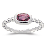 1.09 Ct 7x5 mm AA Oval Red Sapphire Engagement Ring in 14K White Gold