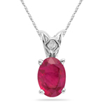 0.80-1.05 Ct of 7x5 mm AA Oval Ruby Solitaire Scroll Pendant in Platinum