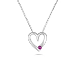 Heart Pendant - 18K White Gold Pink Heart Pendant