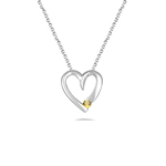 Heart Pendant - 18K White Gold Yellow Heart Pendant