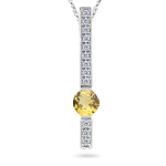 0.12 Ct Diamond & 2/3 Ct Yellow Sapphire Pendant in 14K White Gold