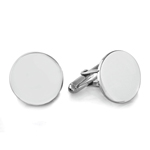 Shinny Round Men's Cufflinks in Sterling Silver