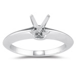 Four-Prong Knife Edge Solitaire Ring Setting in 18K White Gold