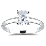 Oval Solitaire Ring Setting in 14K White Gold