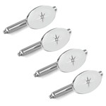 Diamond Accent Oval Shirt Studs in Sterling Silver