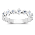 0.12-0.17 Cts  SI2 - I1 clarity and I-J color Diamond Filigree Stack Band in 14K White Gold