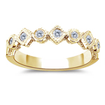 Stack Band - 0.17 Ct Diamond Filigree Stack Band in 14K Gold
