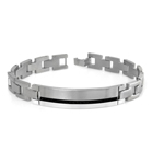 Men's Carbon Fiber Bracelet in Stainless Steel