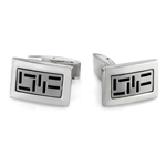 Men's Cufflinks in Blackened Stainless Steel