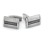 Men's Braided Cufflinks in Stainless Steel