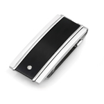 0.01 Cts Diamond Resin Engine Turned Money Clip in Stainless Steel