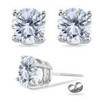 1.50 Cts Diamond Stud Earrings in 18K White Gold