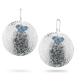 10.00 Cts Swiss Blue Topaz Earrings in Sterling Silver