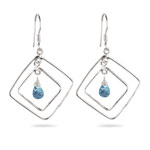 2.00 Cts Swiss Blue Topaz Earrings in Sterling Silver