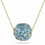 7.10 Cts Swiss Blue Topaz Fashion Pendant in 14K Yellow Gold