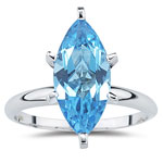 4.50 Ct 15x7 mm AA Marquise Swiss Blue Topaz Solitaire Ring -14KW Gold