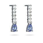 Tanzanite Earrings - 1/4 Ct Diamond & Tanzanite Earrings in 14K Gold