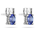 0.02 Cts Diamond & 0.54 Cts Tanzanite Earrings in 14K White Gold