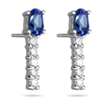 1/4 Cts Diamond & 0.63 Cts Tanzanite Earrings in 14K White Gold