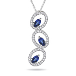 0.60 Ct Diamond & 0.70 Cts Tanzanite Pendant in 14K White Gold