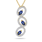 0.60 Ct Diamond & 0.70 Cts Tanzanite Pendant in 14K Yellow Gold