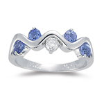 Tanzanite Ring - 1/10 Ct Diamond & AA Tanzanite Ring in 14K Gold