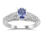 Tanzanite Ring - 1/3+ Ct Diamond & Tanzanite Ring in 14K Gold