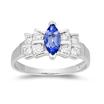 Tanzanite Ring - 2/5+ Ct Diamond & Tanzanite Ring in 14K Gold