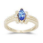 Tanzanite Ring - 0.06 Ct Diamond & Tanzanite Ring in 14K Gold