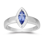 0.53 Ct 10x5 mm AA Marquise Tanzanite Solitaire Ring in 14K White Gold