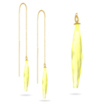 Threader Earrings - Lemon Citrine Threader Earrings in 14K Yellow Gold