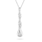 1/2 Ct Diamond Three Stone Pendant in 18K White Gold