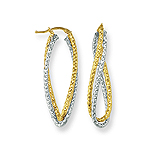 Gold Hoop Earrings in 14K Two Tone Gold