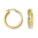Gold Hoop Earrings in 14K Two Tone Gold
