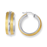 Gold Hoop Earrings in 14K Two Tone Gold