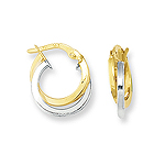 Gold Hoop Earrings in 14K Two Tone Gold