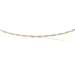 Tight-Twisted Braided Omega chain in 14K Two Tone Gold