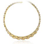 Womens Fancy Necklace in 14K Two Tone Gold