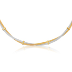 Cable Necklace in 14K Two Tone Gold