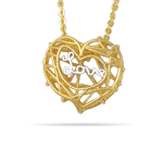 Gold Heart Pendant in 14K Two Tone Gold