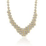Balinese Bead Bib-Braided Necklace in 14K Two Tone Gold