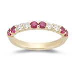 Ruby Band - 0.24 Ct Diamond & 0.54 Ct Ruby Wedding Band