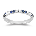 Sapphire Band - 0.27 Ct Diamond & 0.56 Ct Sapphire Wedding Band